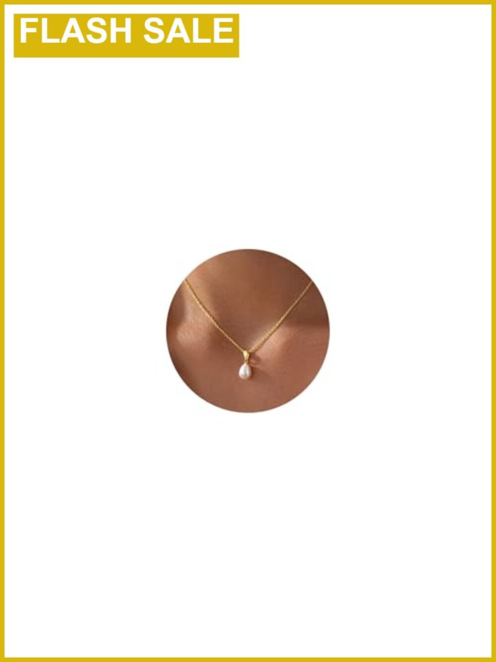 Gold Plated Pearl Necklace for Women, 14K Gold Plated Drop Pearl Pendant